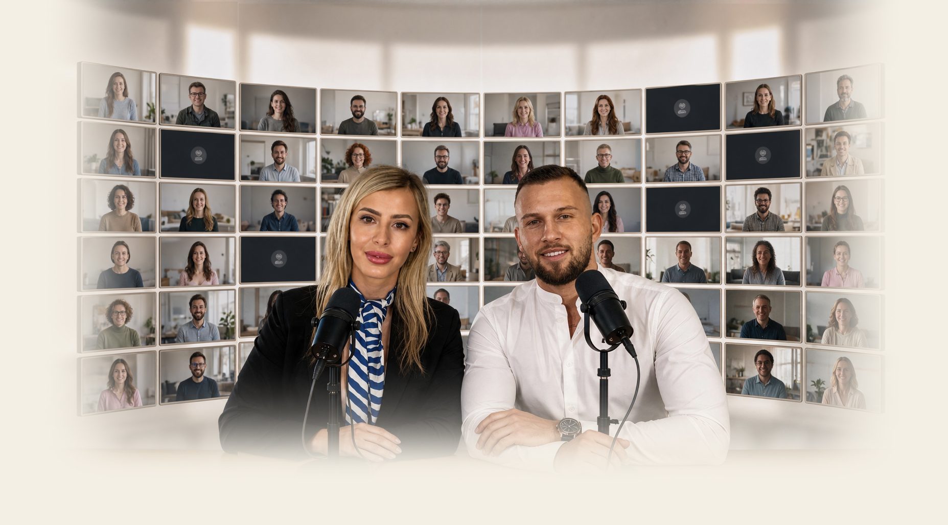 Jelena und Aleks mit Teilnehmerinnen des Live-Workshops